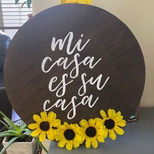 Handmade wooden door sign